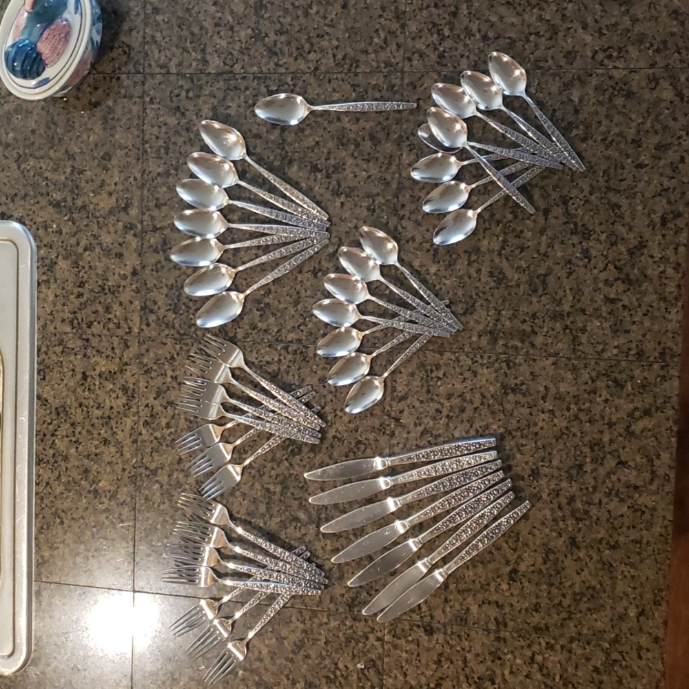 1847 Rogers bros floral silverware 44pcs